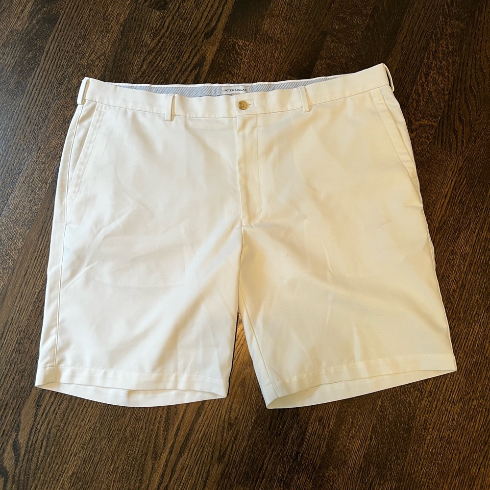 Peter Millar Cream Performance Golf Shorts
